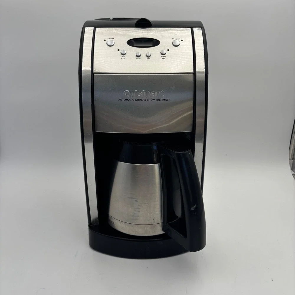 Cuisinart Coffee Maker Silver Good Automatic Grind & Brew Thermal DGB-650BC